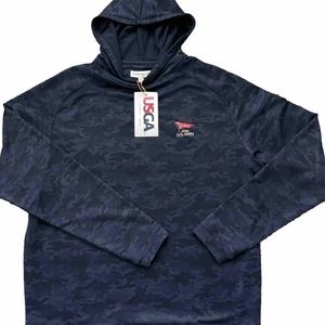 US Open  123RD LACC Peter Millar Golf Hoodie M Camo Blue Black